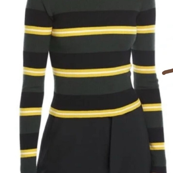 A.L.C Elegant Black and Yellow Striped Women's Sweater SIZE XS - Picture 1 of 5